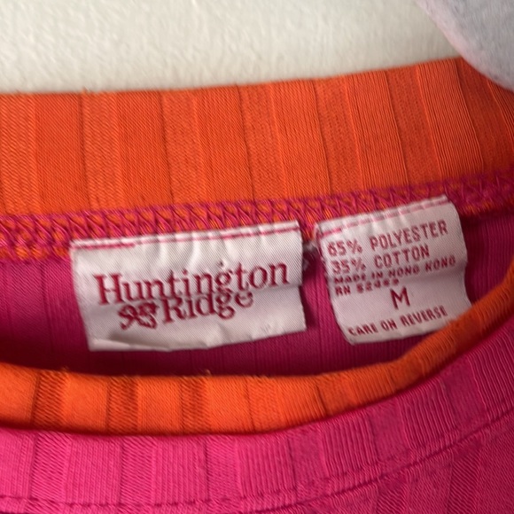 Vintage Huntington Ridge two toned short sleeve ribbed style tee - Picture 3 of 5